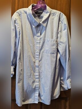 Tommy Hilfiger Classic Light Blue Pin Stripe  Long-Sleeve Button-Down Shirt